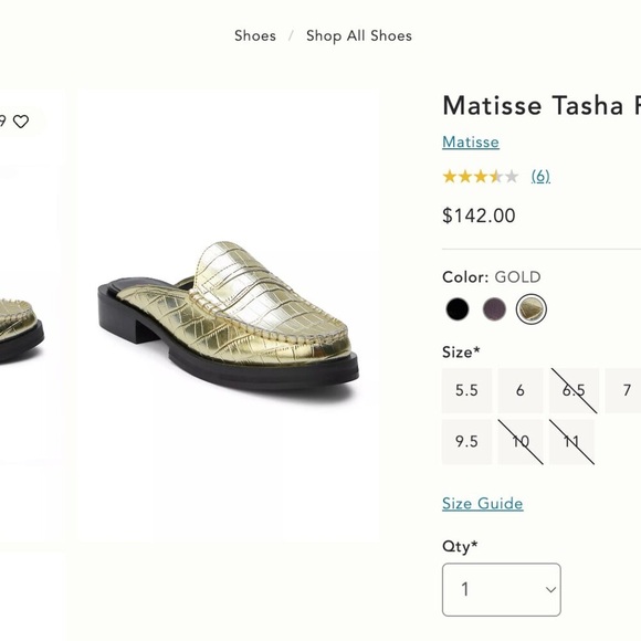 Matisse Tasha Gold Crocodile Print Leather Loafers 8.5M - Picture 8 of 8